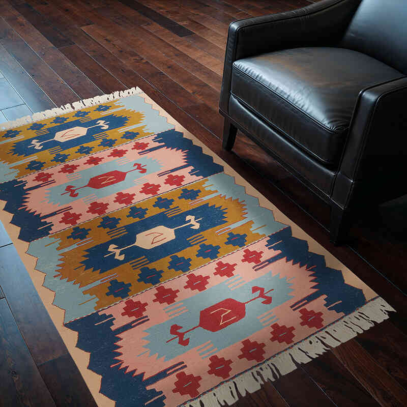 Yeni Kök Boya El Dokuma Kilim - 116 cm x 166 cm - K0080113