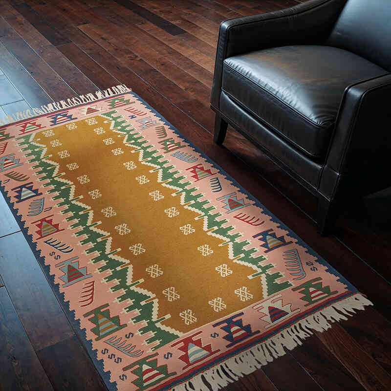 Yeni Kök Boya El Dokuma Kilim - 110 cm x 171 cm - K0080114