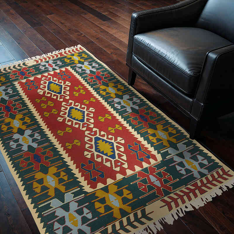 Yeni Kök Boya El Dokuma Kilim - 120 cm x 178 cm - K0080116