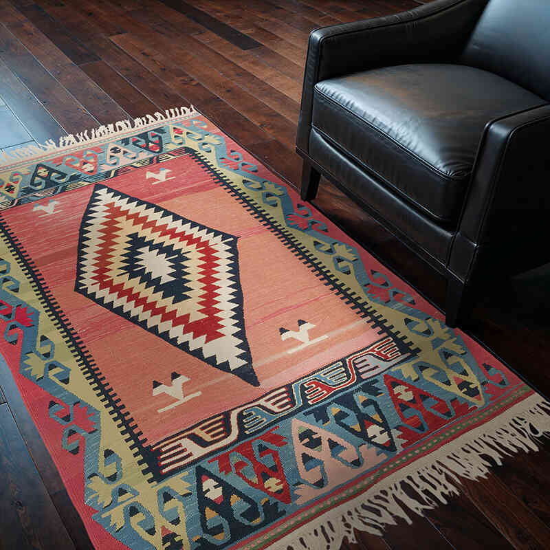 New Handwoven Turkish Kilim Rug - 3' 11" x 5' 11" (47" x 71") - K0080119