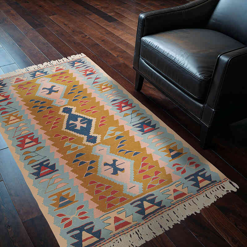 Yeni Kök Boya El Dokuma Kilim - 116 cm x 168 cm - K0080127