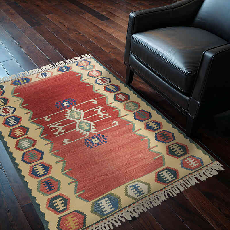 Yeni Kök Boya El Dokuma Kilim - 114 cm x 160 cm - K0080129