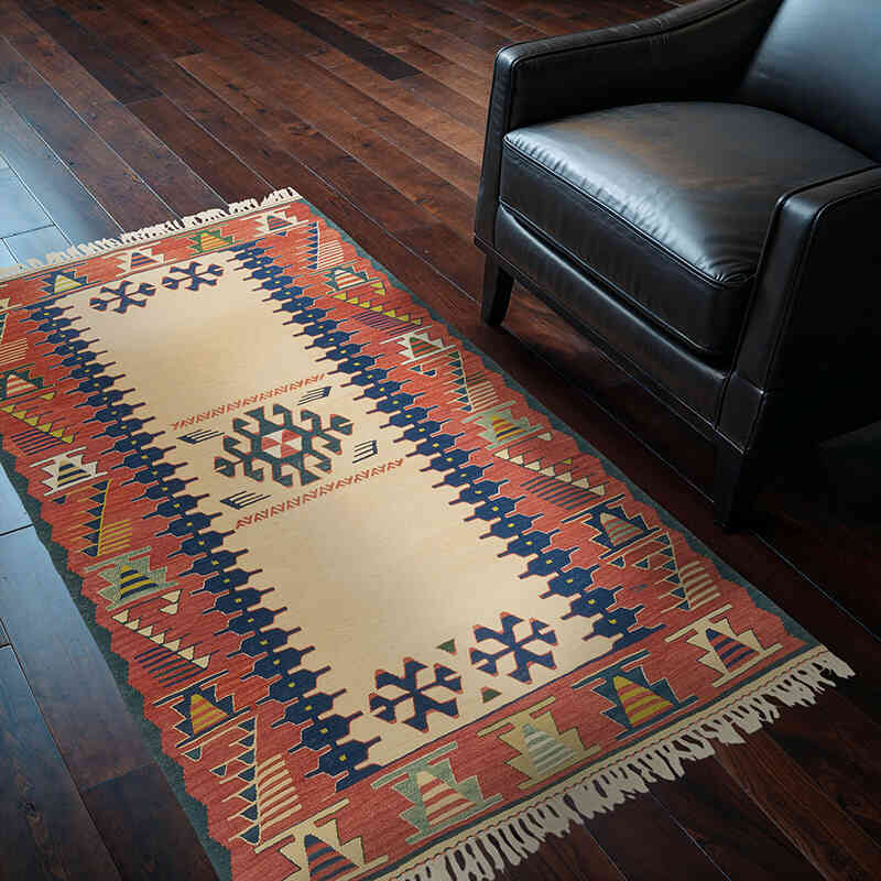 Nueva Alfombra Turca Kilim - 112 cm x 168 cm - K0080136