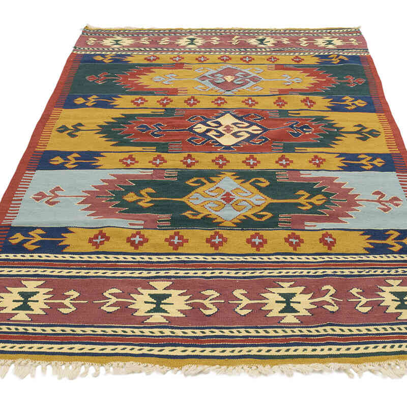 New Handwoven Turkish Kilim Rug - 3' 11" x 6' 4" (47" x 76") - K0080140