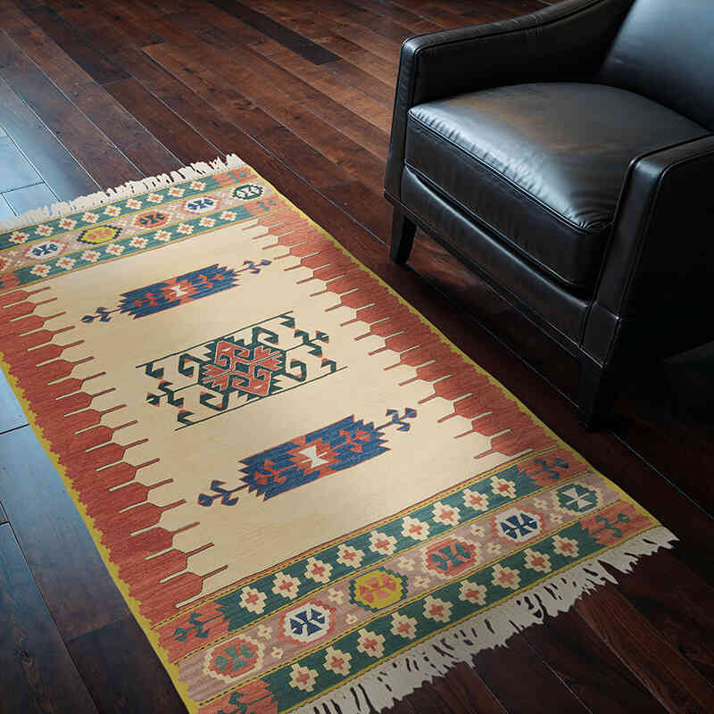 Nueva Alfombra Turca Kilim - 113 cm x 165 cm - K0080143