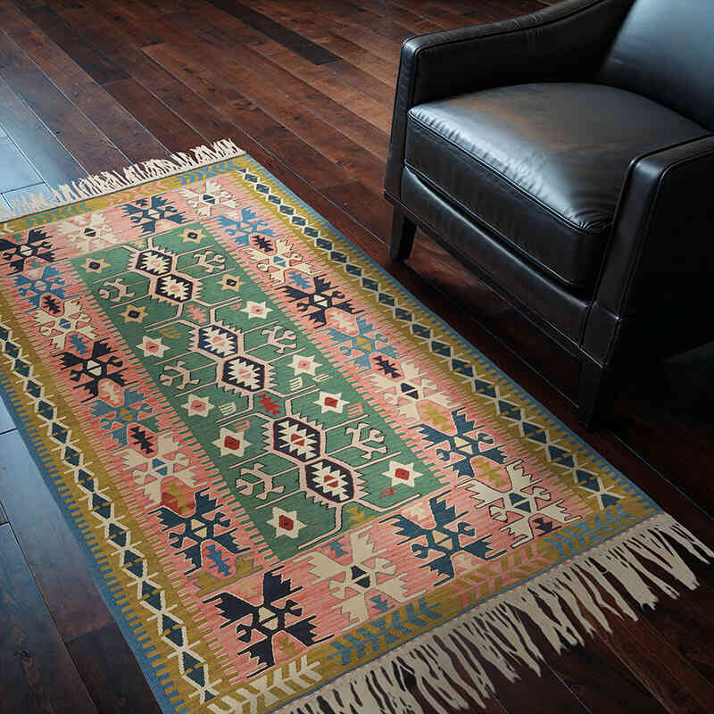 Nueva Alfombra Turca Kilim - 121 cm x 178 cm - K0080145