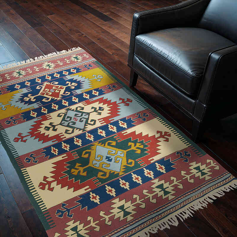 Yeni Kök Boya El Dokuma Kilim - 117 cm x 180 cm - K0080149