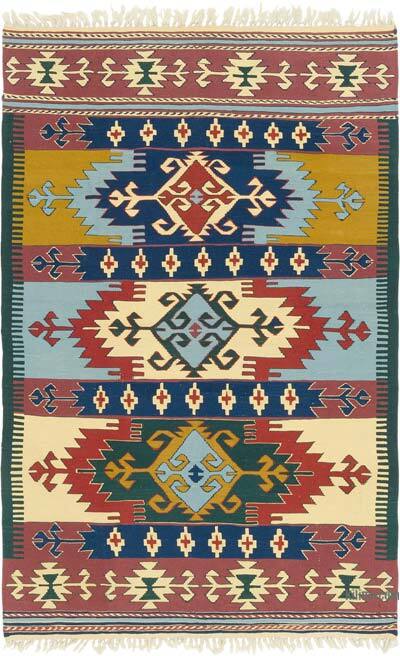 New Handwoven Turkish Kilim Rug - 3' 10" x 5' 11" (46" x 71")