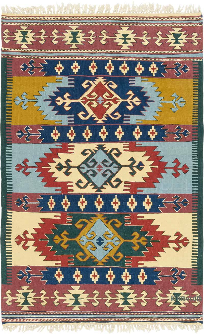 Yeni Kök Boya El Dokuma Kilim - 117 cm x 180 cm - K0080149