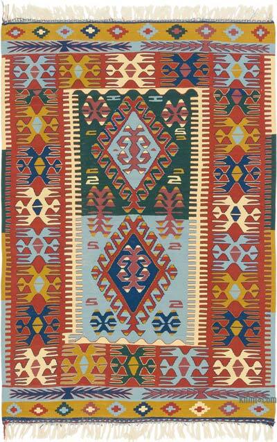 New Handwoven Turkish Kilim Rug - 3' 11" x 5' 7" (47" x 67")