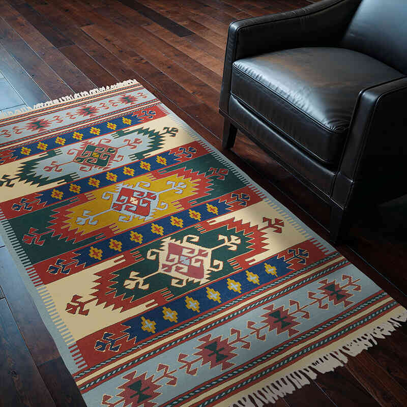 Yeni Kök Boya El Dokuma Kilim - 120 cm x 190 cm - K0080154