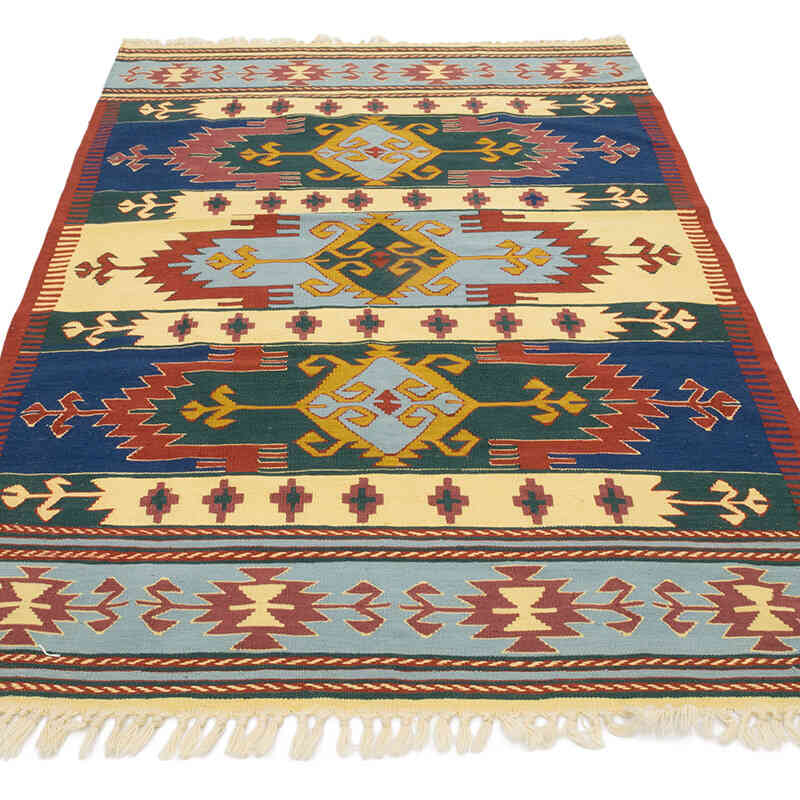 New Handwoven Turkish Kilim Rug - 3' 11" x 5' 9" (47" x 69") - K0080155