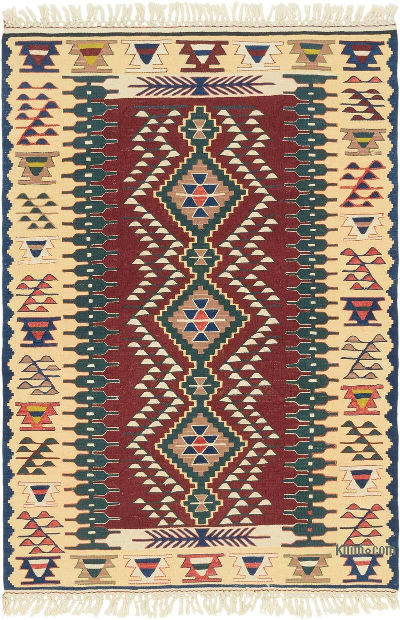 New Handwoven Turkish Kilim Rug - 3' 8" x 5' 3" (44" x 63") - K0080158