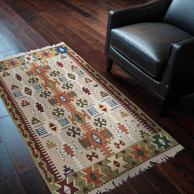 Yeni Kök Boya El Dokuma Kilim - 113 cm x 170 cm - K0080160