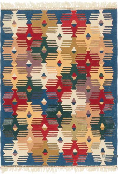 New Handwoven Turkish Kilim Rug - 4' 3" x 5' 10" (51" x 70")