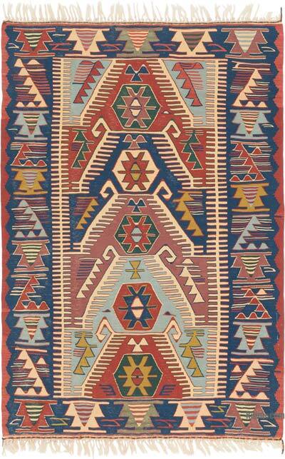 New Handwoven Turkish Kilim Rug - 3' 10" x 5' 8" (46" x 68")