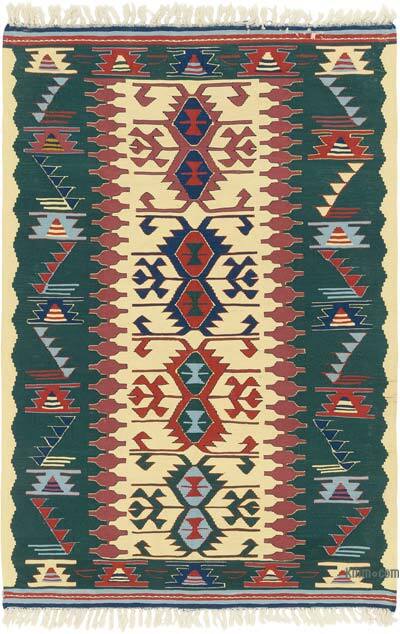 New Handwoven Turkish Kilim Rug - 4' 1" x 6'  (49" x 72")