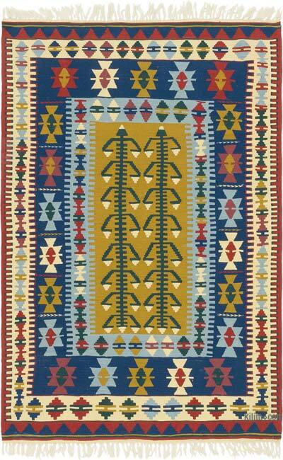 New Handwoven Turkish Kilim Rug - 4'  x 6'  (48" x 72")