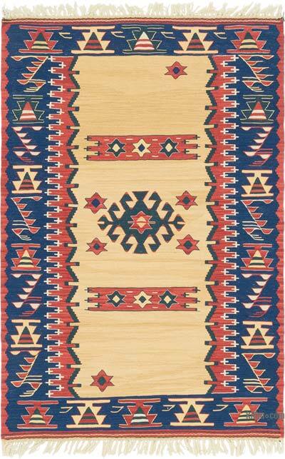 Yeni Kök Boya El Dokuma Kilim - 110 cm x 165 cm