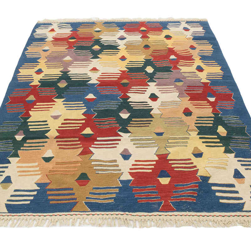 New Handwoven Turkish Kilim Rug - 4' 3" x 5' 10" (51" x 70") - K0080175