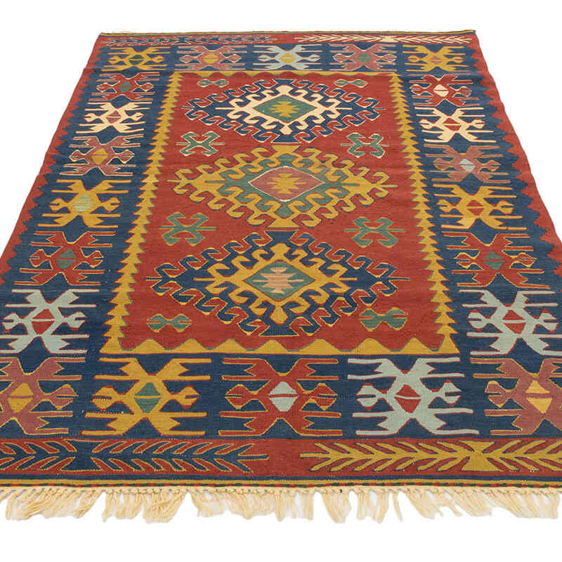 New Handwoven Turkish Kilim Rug - 3' 10" x 5' 9" (46" x 69") - K0080176