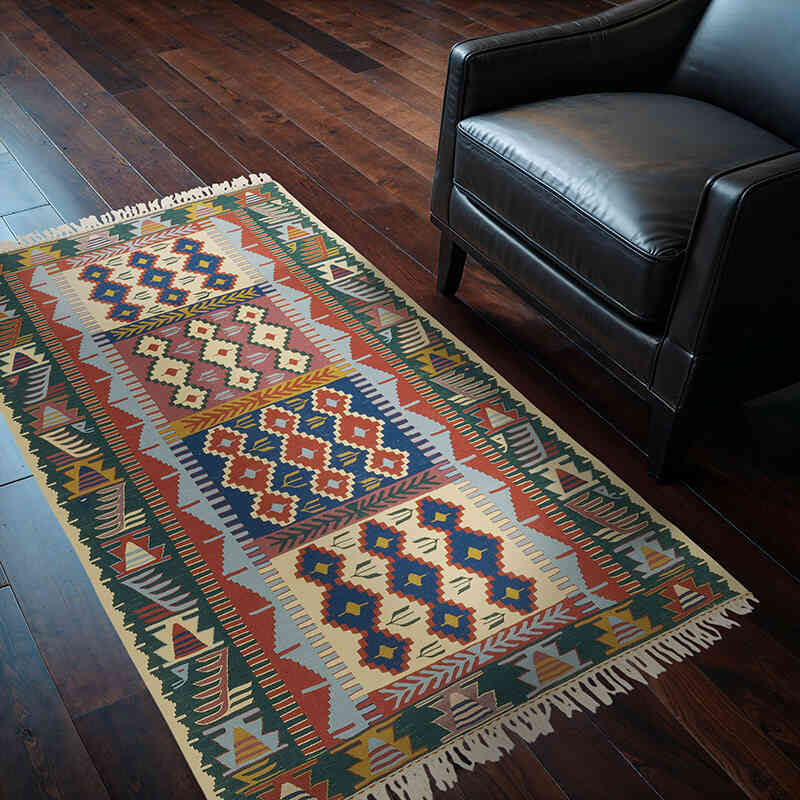 Yeni Kök Boya El Dokuma Kilim - 110 cm x 164 cm - K0080178