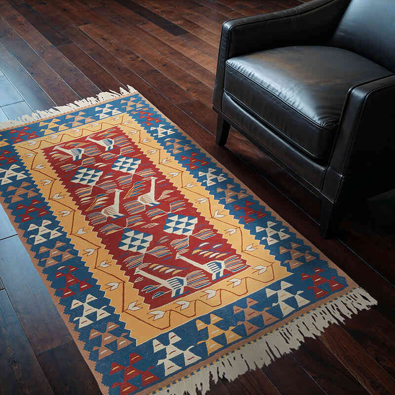 Yeni Kök Boya El Dokuma Kilim - 111 cm x 162 cm - K0080180