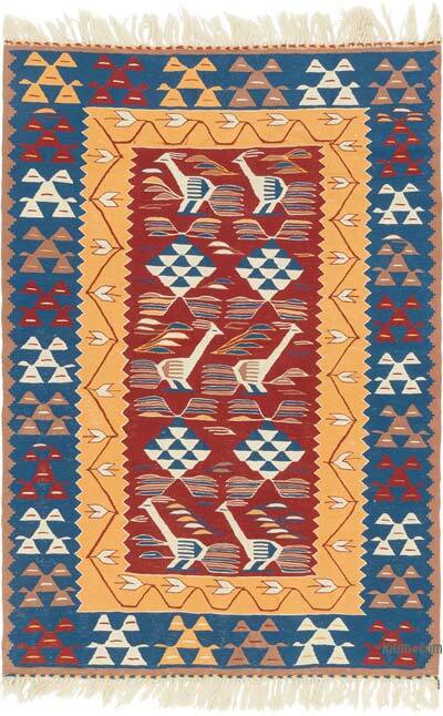 New Handwoven Turkish Kilim Rug - 3' 8" x 5' 4" (44" x 64")