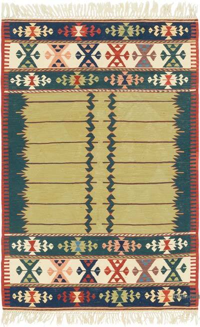 New Handwoven Turkish Kilim Rug - 3' 8" x 5' 7" (44" x 67")