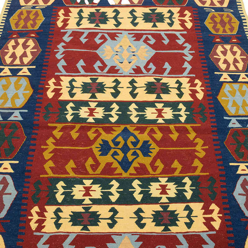 New Handwoven Turkish Kilim Rug - 3' 8" x 5' 6" (44" x 66") - K0080185