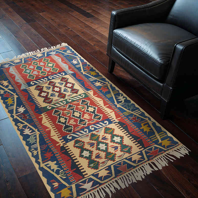 Nueva Alfombra Turca Kilim - 113 cm x 167 cm - K0080187