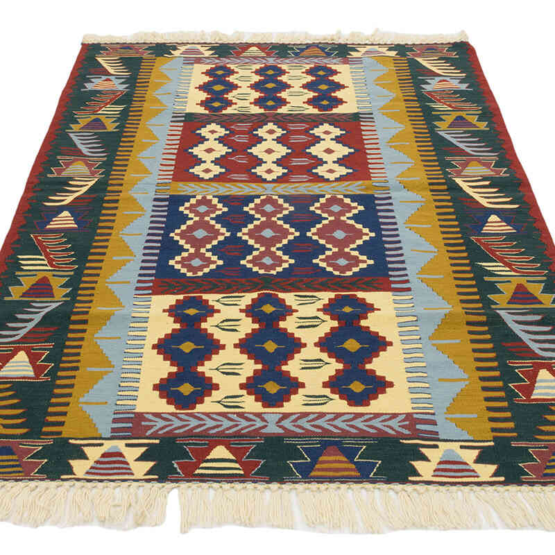Yeni Kök Boya El Dokuma Kilim - 111 cm x 164 cm - K0080188