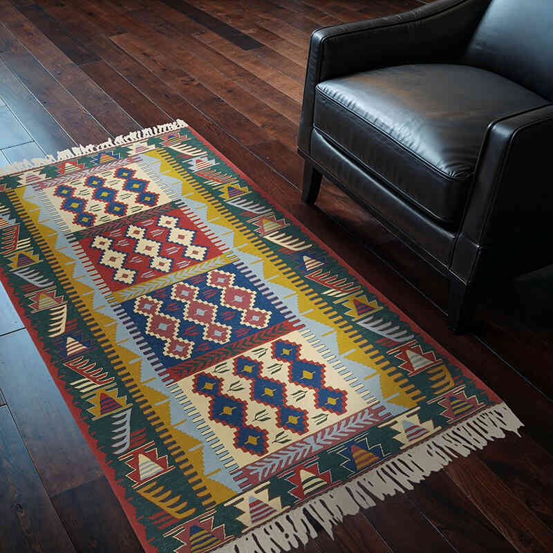 Yeni Kök Boya El Dokuma Kilim - 111 cm x 164 cm - K0080188
