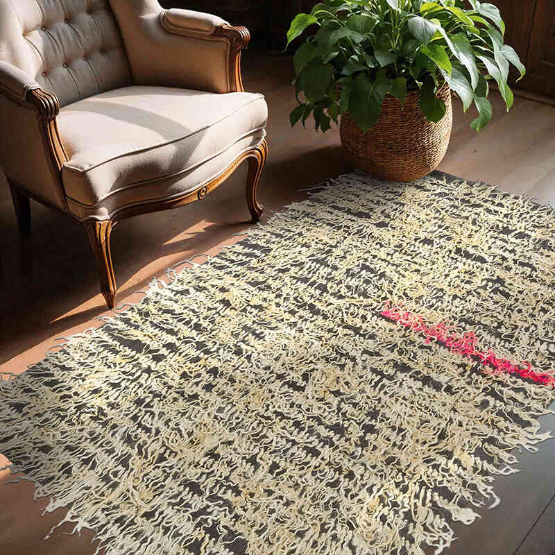 New Turkish 'Filikli' Tulu Rug - 4' 10" x 6' 4" (58" x 76") - K0080191