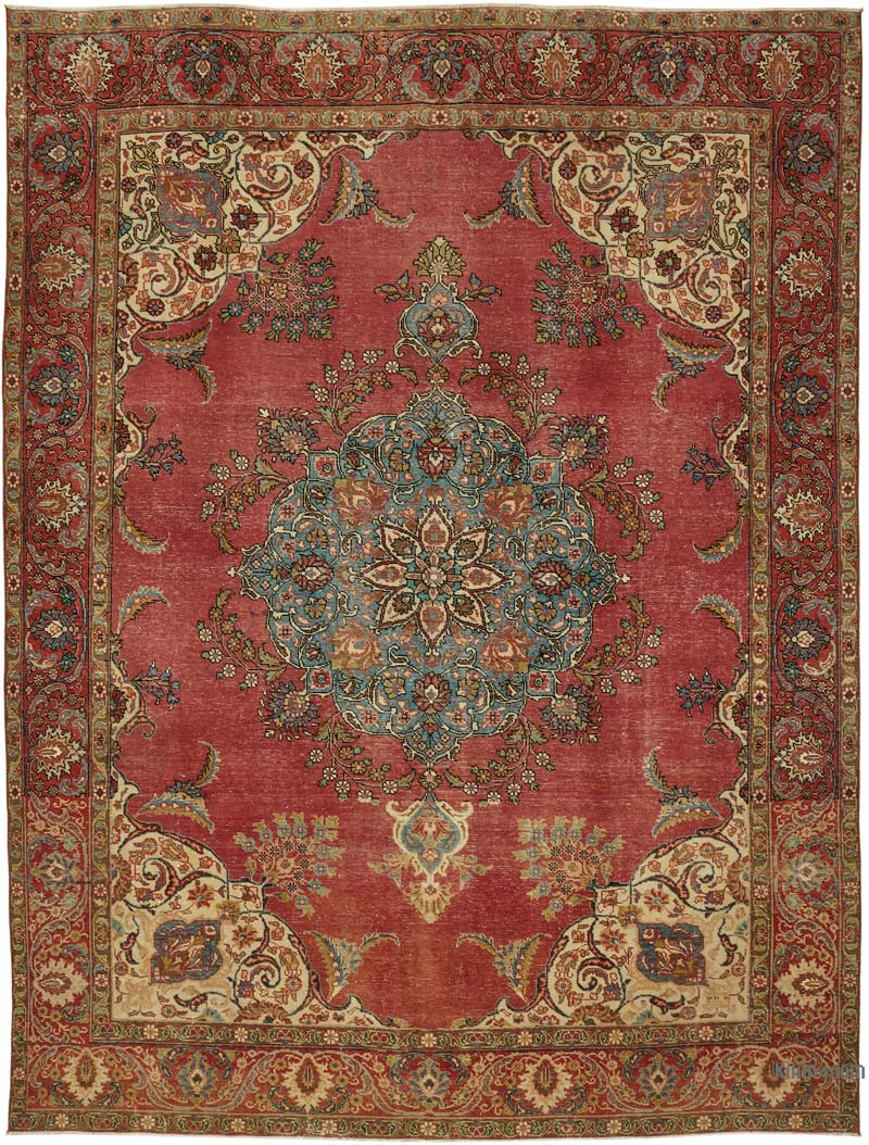 Vintage Hand-Knotted Oriental Rug - 9' 5" x 12' 4" (113" x 148") - K0080304