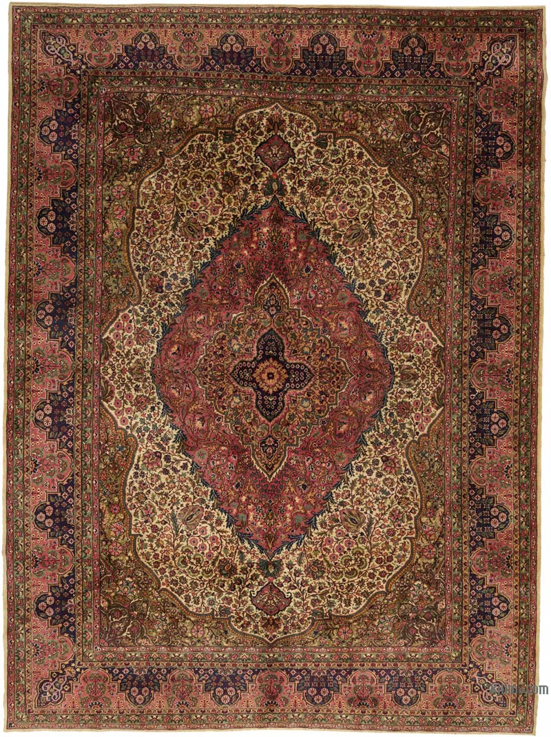 Vintage Hand-Knotted Oriental Rug - 9'  x 12' 3" (108" x 147") - K0080305