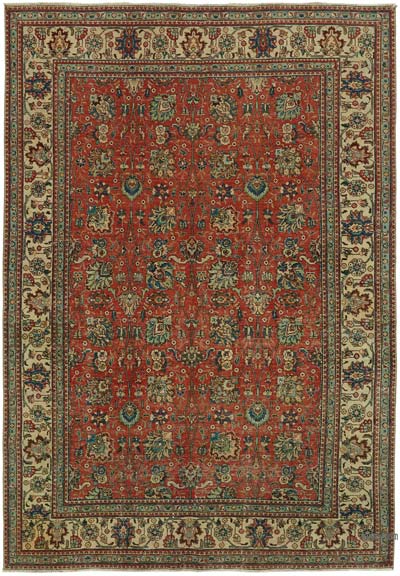 Vintage Turkish Hand-Knotted Rug - 6' 11" x 9' 8" (83" x 116")