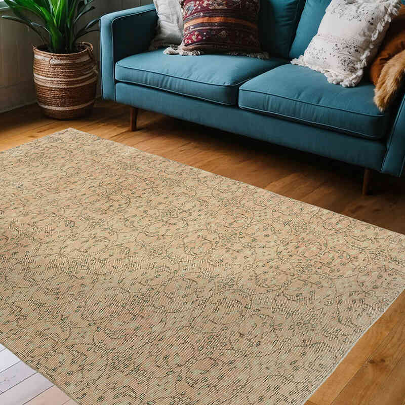 Alfombra Vintage Turca Anudada a Mano - 144 cm x 215 cm - K0080350