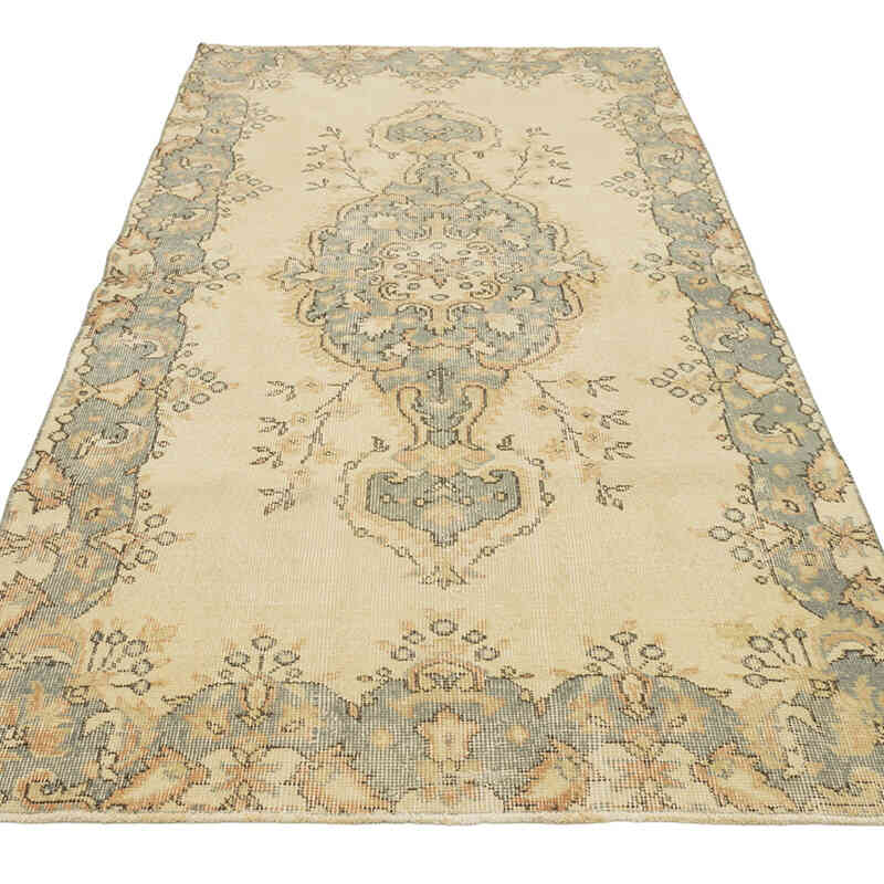Alfombra Vintage Turca Anudada a Mano - 114 cm x 238 cm - K0080351