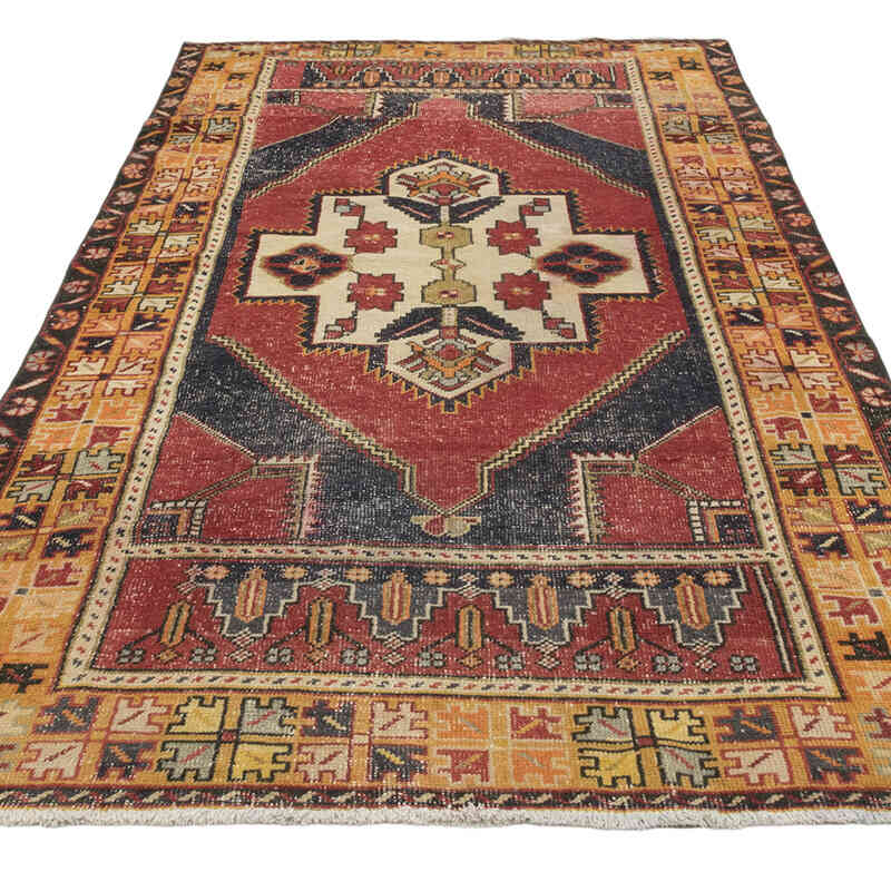 Alfombra Vintage Turca Anudada a Mano - 130 cm x 250 cm - K0080356