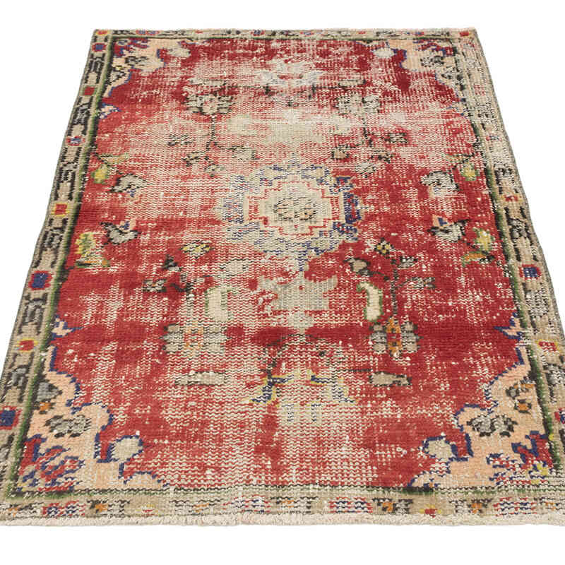 Alfombra Vintage Turca Anudada a Mano - 83 cm x 124 cm - K0080362