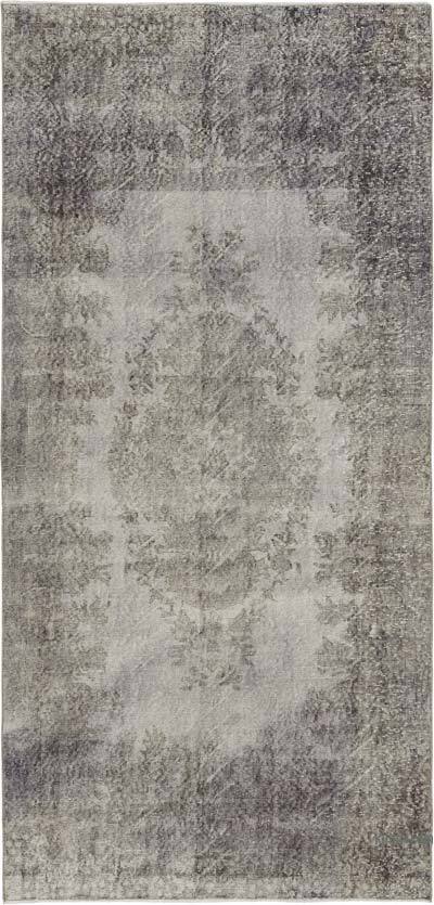 Boyalı El Dokuma Vintage Halı - 134 cm x 282 cm