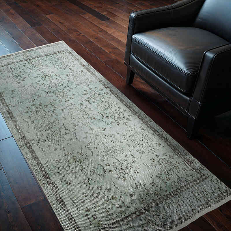 Alfombra Turca Vintage Sobre-teñida - 99 cm x 203 cm - K0080369