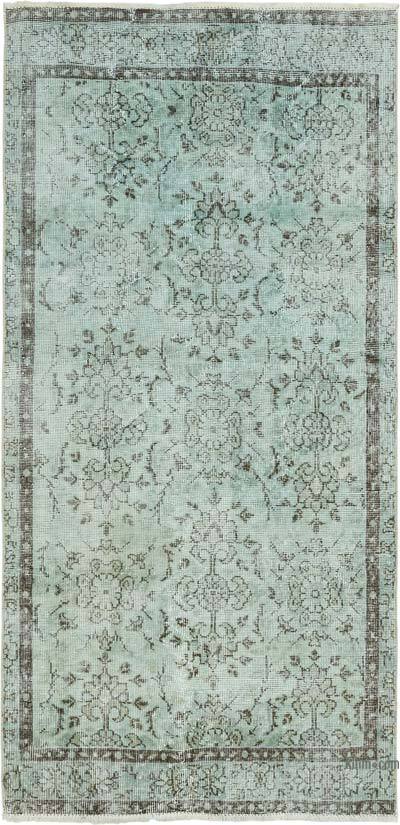 Boyalı El Dokuma Vintage Halı - 99 cm x 203 cm