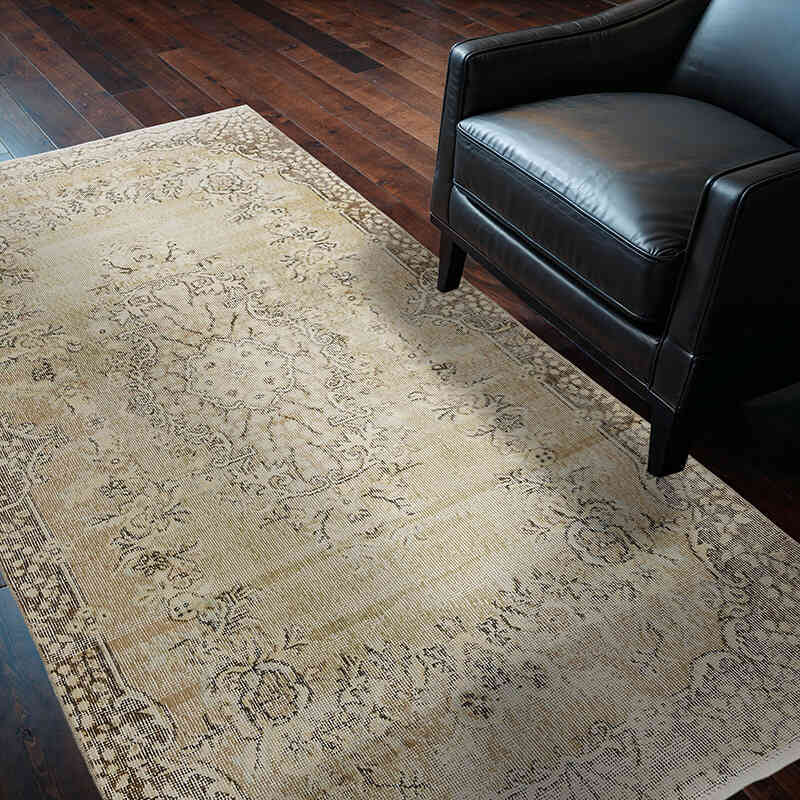 Alfombra Vintage Turca Anudada a Mano - 126 cm x 210 cm - K0080376
