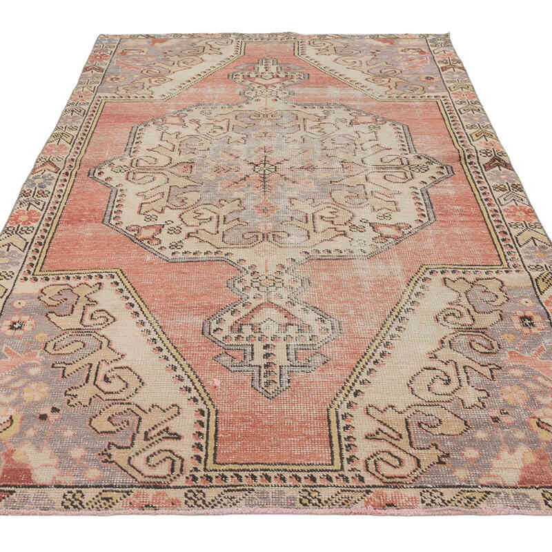 Alfombra Vintage Turca Anudada a Mano - 141 cm x 233 cm - K0080379