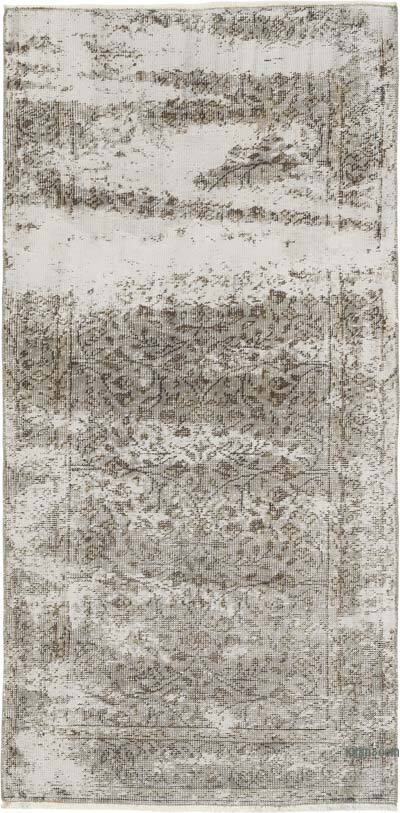 Boyalı El Dokuma Vintage Halı - 96 cm x 194 cm