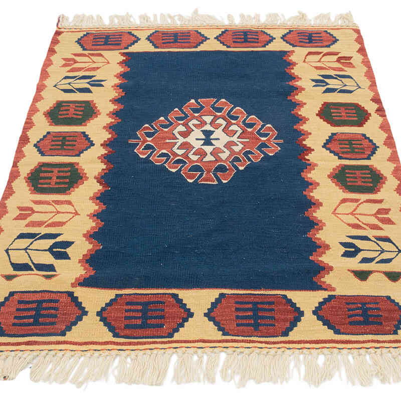 Yeni Kök Boya El Dokuma Kilim - 93 cm x 118 cm - K0080400
