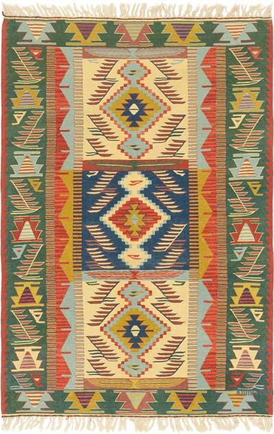 Yeni Kök Boya El Dokuma Kilim - 117 cm x 174 cm