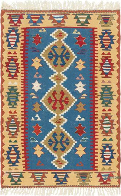 New Handwoven Turkish Kilim Rug - 3' 7" x 5' 3" (43" x 63")